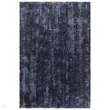 Kuza Abstract Modern Distressed Textured Soft-Touch Navy/Light Grey Rug