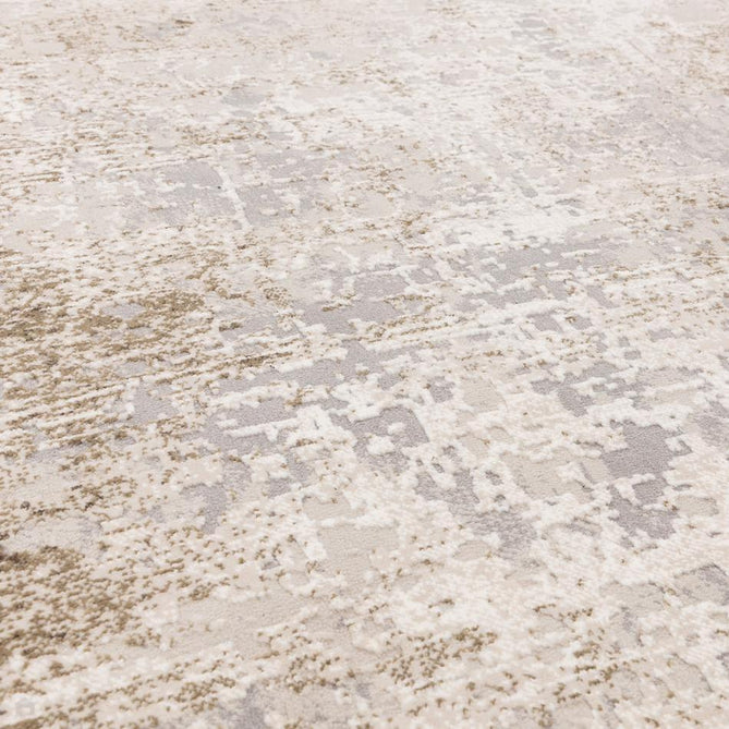 Kuza Border Modern Abstract Distressed Shimmer Hi-Lo Textured Soft Velvety Touch High-Density Durable Easy-Care Short Pile Beige Runner-Asiatic Carpets-Rug Love - The Most Loved Rug Store