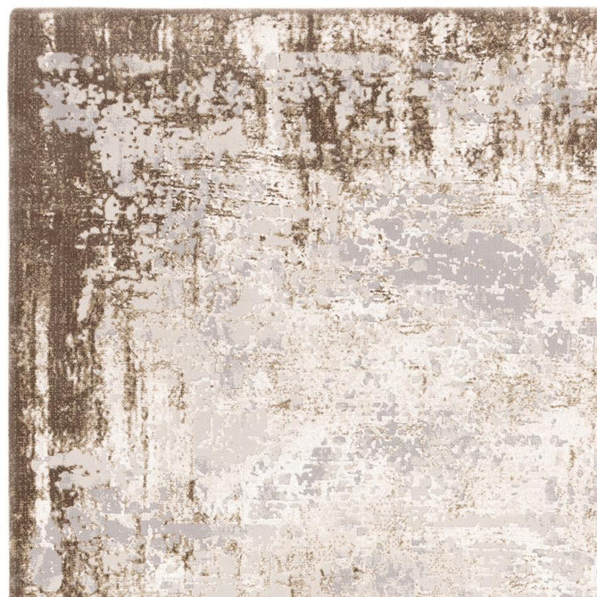 Kuza Border Modern Abstract Distressed Shimmer Hi-Lo Textured Soft Velvety Touch High-Density Durable Easy-Care Short Pile Beige Runner-Asiatic Carpets-Rug Love - The Most Loved Rug Store