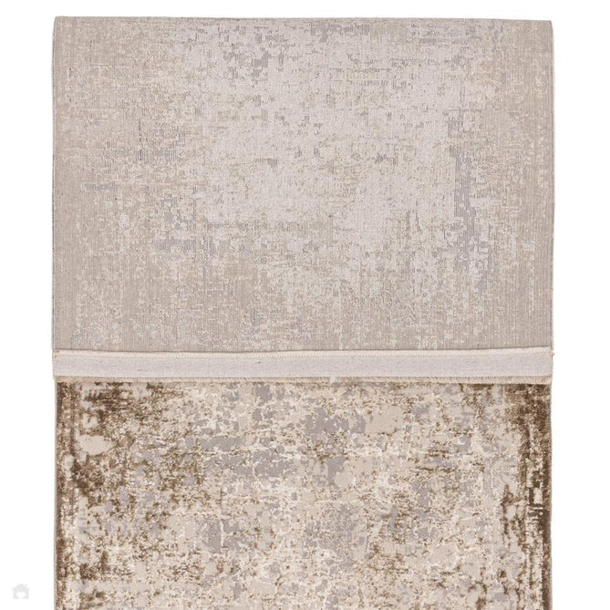 Kuza Border Modern Abstract Distressed Shimmer Hi-Lo Textured Soft Velvety Touch High-Density Durable Easy-Care Short Pile Beige/Light Grey/Cream Rug-Asiatic Carpets-Rug Love - The Most Loved Rug Store