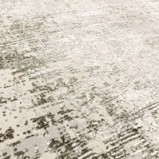Kuza Border Modern Abstract Distressed Shimmer Hi-Lo Textured Soft Velvety Touch High-Density Durable Easy-Care Short Pile Khaki/Light Grey/Cream Rug-Asiatic Carpets-Rug Love - The Most Loved Rug Store