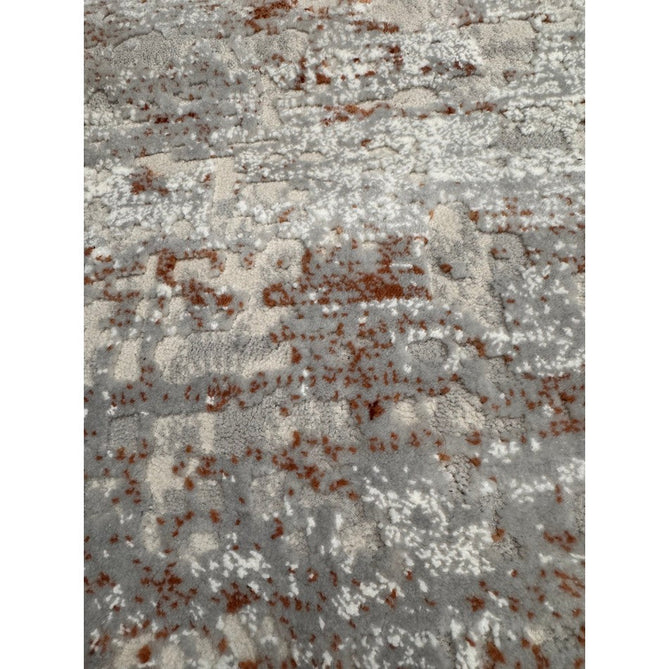 Kuza Border Modern Abstract Distressed Textured Soft-Touch Terracotta/Light Grey/Cream Rug-Asiatic Carpets-Rug Love - The Most Loved Rug Store