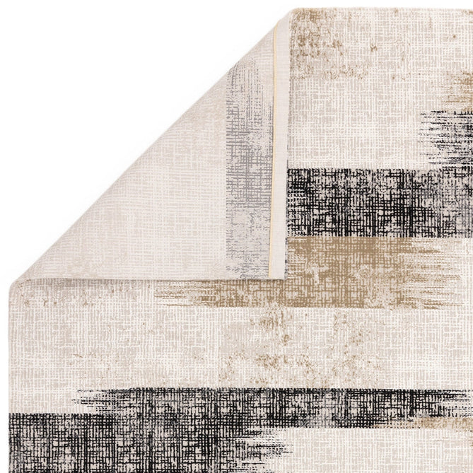 Kuza Lines Ikat Modern Abstract Distressed Textured Soft-Touch Beige/Light Grey/Black/Ivory Rug-Asiatic Carpets-Rug Love - The Most Loved Rug Store
