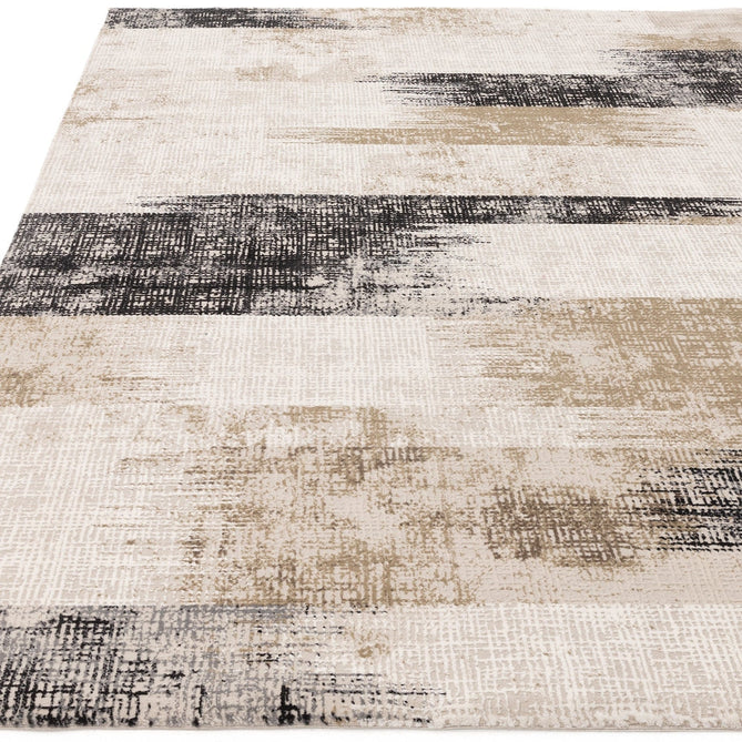 Kuza Lines Ikat Modern Abstract Distressed Textured Soft-Touch Beige/Light Grey/Black/Ivory Rug-Asiatic Carpets-Rug Love - The Most Loved Rug Store