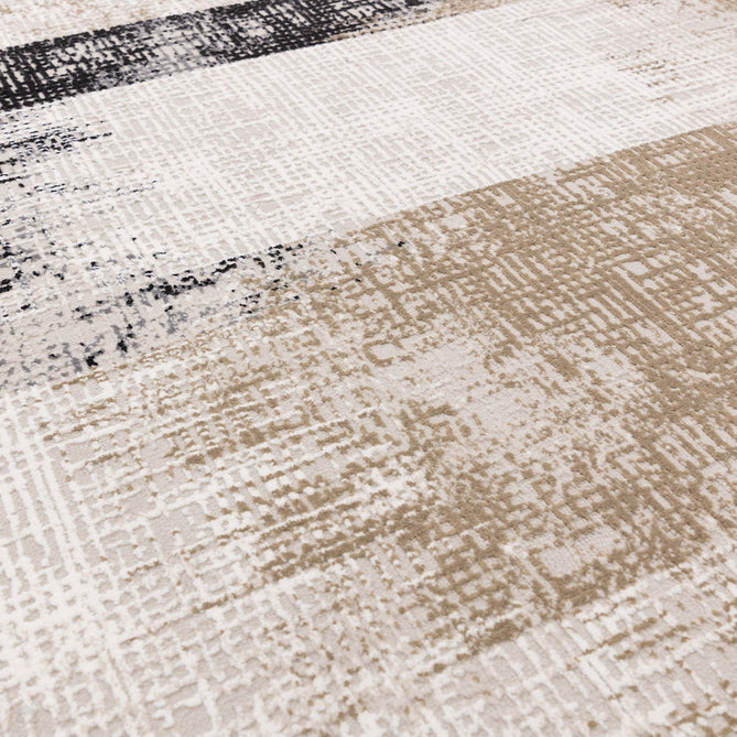 Kuza Lines Ikat Modern Abstract Distressed Textured Soft-Touch Beige/Light Grey/Black/Ivory Rug-Asiatic Carpets-Rug Love - The Most Loved Rug Store
