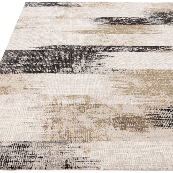 Kuza Lines Ikat Modern Abstract Distressed Textured Soft-Touch Beige/Light Grey/Black/Ivory Rug-Asiatic Carpets-Rug Love - The Most Loved Rug Store