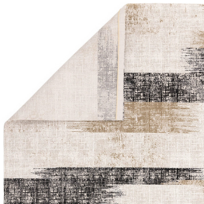 Kuza Lines Ikat Modern Abstract Distressed Textured Soft-Touch Beige/Light Grey/Black/Ivory Rug-Asiatic Carpets-Rug Love - The Most Loved Rug Store