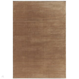 Kuza Plain Stripe Modern Distressed Textured Soft-Touch Terracotta Rug