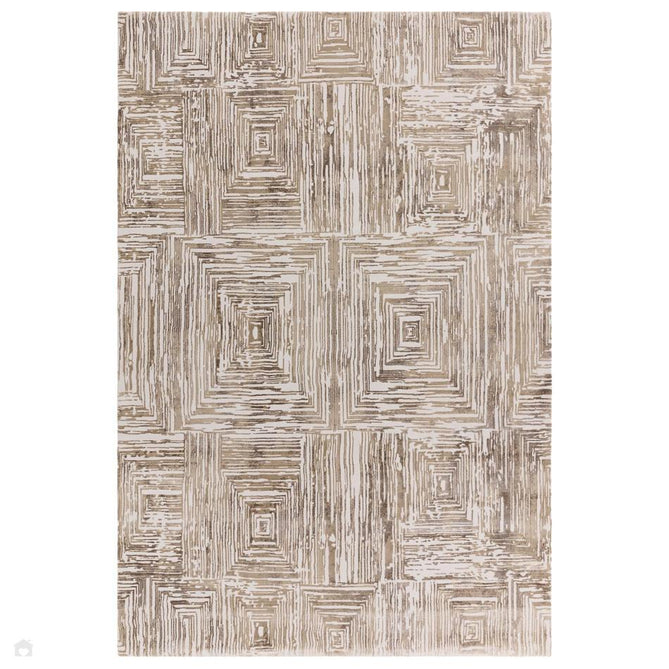 Kuza Portrait Modern Abstract Distressed Shimmer Hi-Lo Textured Soft Velvety Touch High-Density Durable Easy-Care Short Pile Beige Rug-Asiatic Carpets-Rug Love - The Most Loved Rug Store
