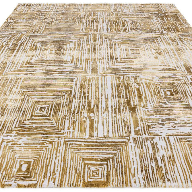 Kuza Portrait Modern Abstract Distressed Shimmer Hi-Lo Textured Soft Velvety Touch High-Density Durable Easy-Care Short Pile Gold Rug-Asiatic Carpets-Rug Love - The Most Loved Rug Store