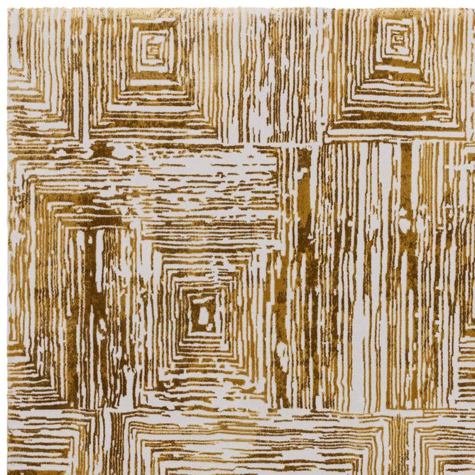 Kuza Portrait Modern Abstract Distressed Shimmer Hi-Lo Textured Soft Velvety Touch High-Density Durable Easy-Care Short Pile Gold Rug-Asiatic Carpets-Rug Love - The Most Loved Rug Store