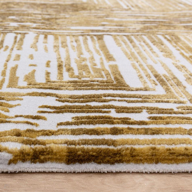 Kuza Portrait Modern Abstract Distressed Shimmer Hi-Lo Textured Soft Velvety Touch High-Density Durable Easy-Care Short Pile Gold Rug-Asiatic Carpets-Rug Love - The Most Loved Rug Store
