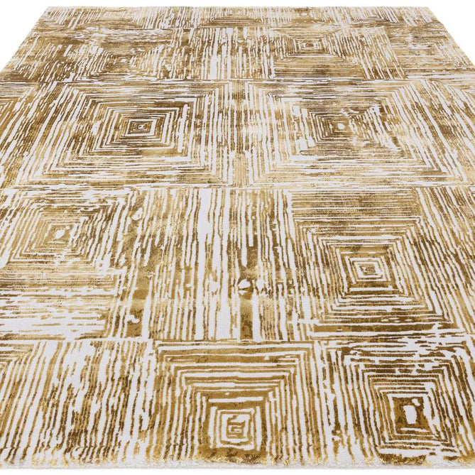 Kuza Portrait Modern Abstract Distressed Shimmer Hi-Lo Textured Soft Velvety Touch High-Density Durable Easy-Care Short Pile Gold Rug-Asiatic Carpets-Rug Love - The Most Loved Rug Store