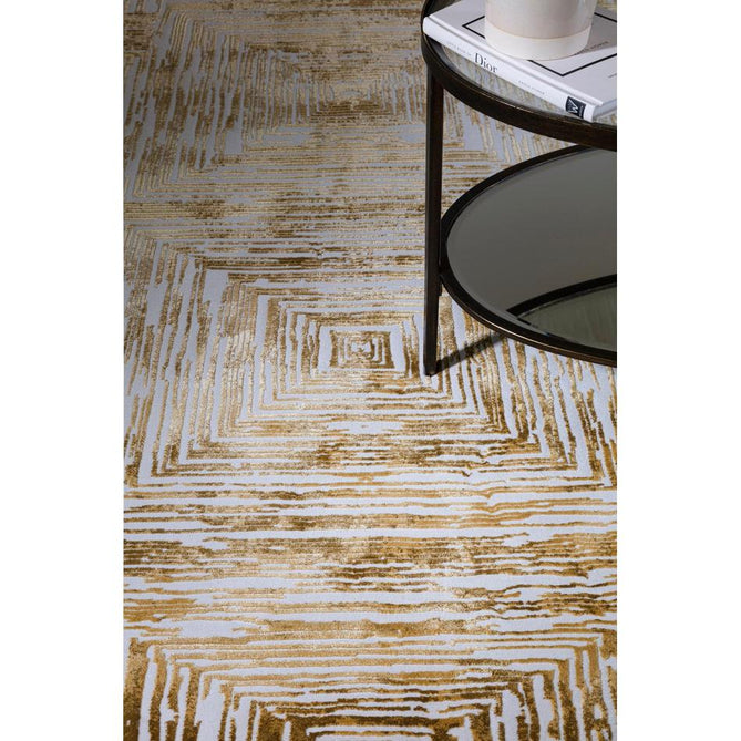 Kuza Portrait Modern Abstract Distressed Shimmer Hi-Lo Textured Soft Velvety Touch High-Density Durable Easy-Care Short Pile Gold Rug-Asiatic Carpets-Rug Love - The Most Loved Rug Store