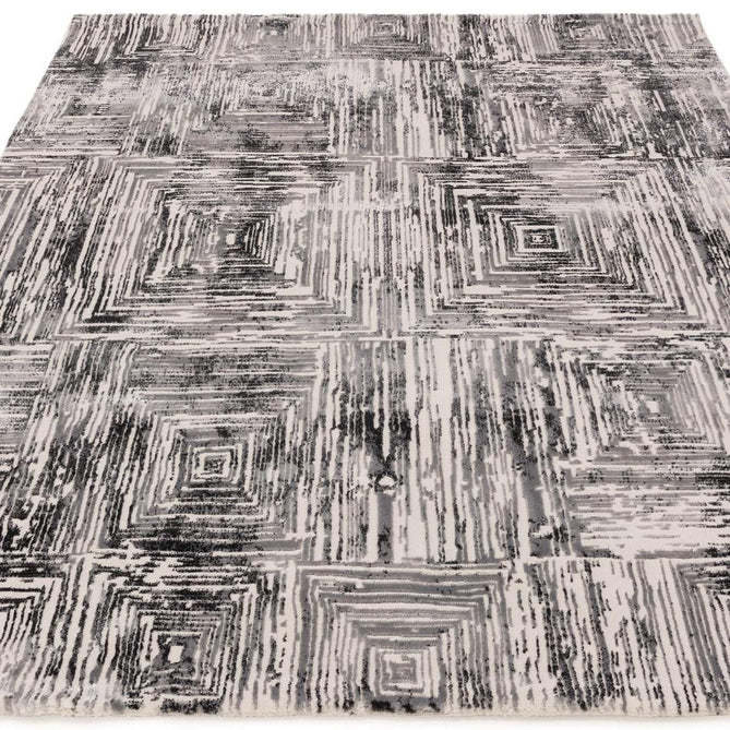 Kuza Portrait Modern Abstract Distressed Shimmer Hi-Lo Textured Soft Velvety Touch High-Density Durable Easy-Care Short Pile Grey Rug-Asiatic Carpets-Rug Love - The Most Loved Rug Store