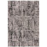 Kuza Portrait Modern Abstract Distressed Shimmer Hi-Lo Textured Soft Velvety Touch High-Density Durable Easy-Care Short Pile Grey Rug