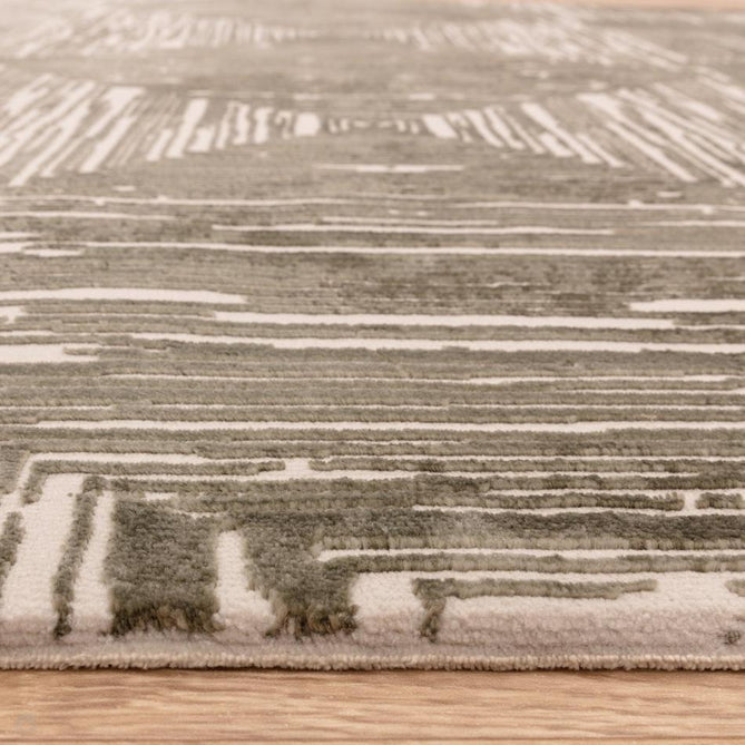 Kuza Portrait Modern Abstract Distressed Shimmer Hi-Lo Textured Soft Velvety Touch High-Density Durable Easy-Care Short Pile Khaki Green Rug-Asiatic Carpets-Rug Love - The Most Loved Rug Store