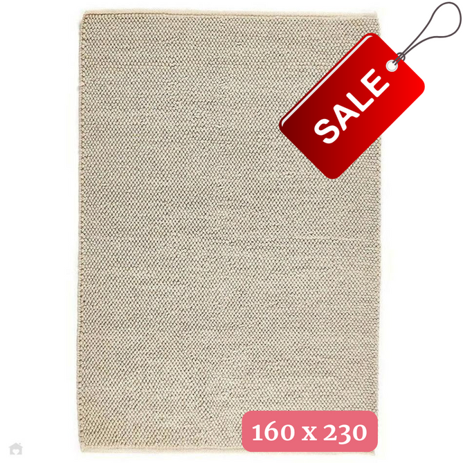 La Playa Modern Plain Mottled Beaded Pebble Hand Woven Textured Wool Flat-Pile Natural Rug 160x230 cm-Shop Returns-Rug Love - The Most Loved Rug Store