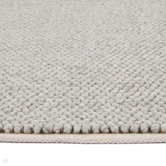 La Playa Modern Plain Mottled Beaded Pebble Hand Woven Textured Wool Looped Pile Natural Rug