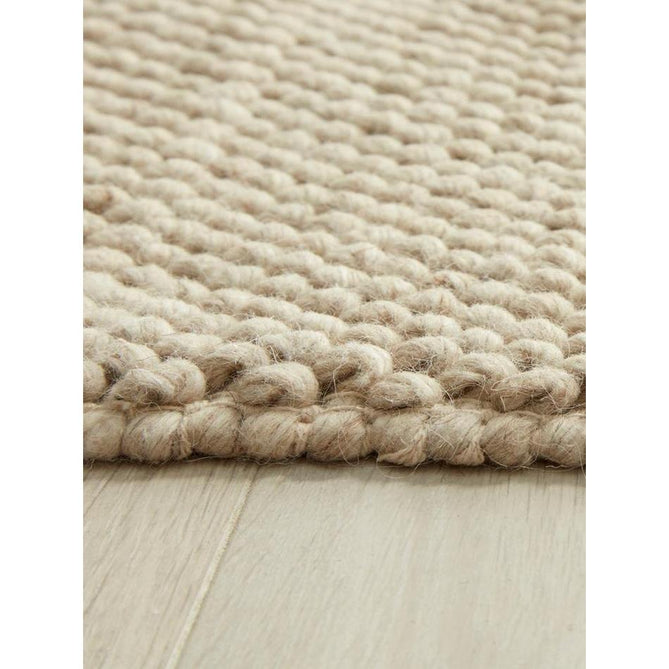 La Playa Modern Plain Mottled Beaded Pebble Hand Woven Textured Wool Looped Pile Natural Rug