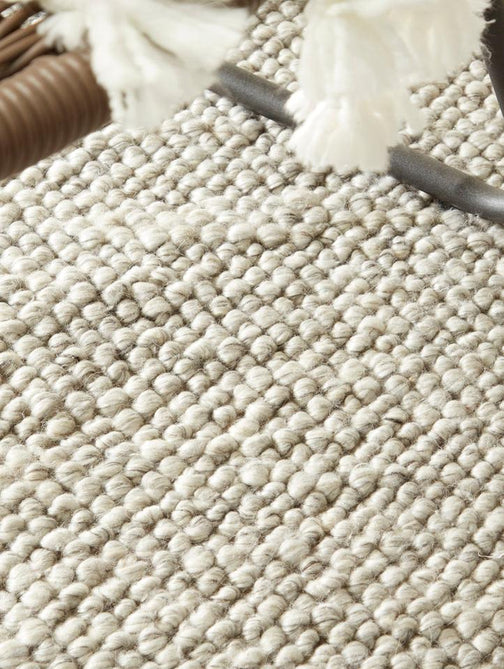 La Playa Modern Plain Mottled Beaded Pebble Hand Woven Textured Wool Flat-Pile Silver/Charcoal Grey/vory Rug
