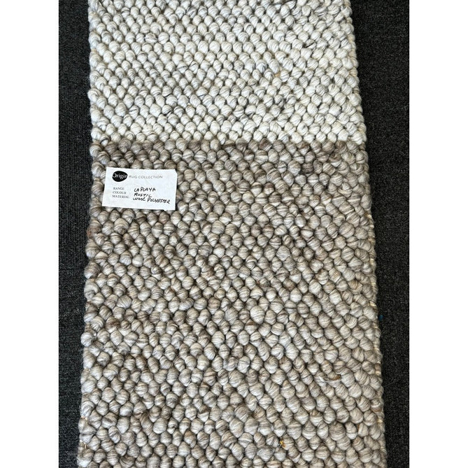 La Playa Modern Plain Mottled Beaded Pebble Hand Woven Textured Wool Flat-Pile Silver/Ivory Rug-Origins-Rug Love - The Most Loved Rug Store