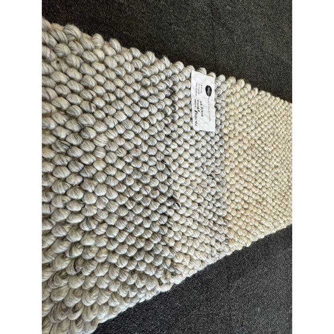 La Playa Modern Plain Mottled Beaded Pebble Hand Woven Textured Wool Flat-Pile Silver/Ivory Rug-Origins-Rug Love - The Most Loved Rug Store