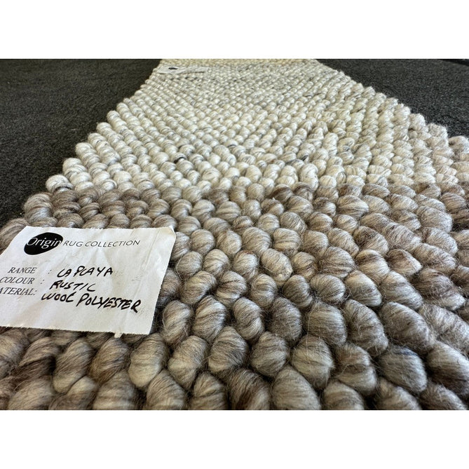 La Playa Modern Plain Mottled Beaded Pebble Hand Woven Textured Wool Flat-Pile Silver/Ivory Rug-Origins-Rug Love - The Most Loved Rug Store