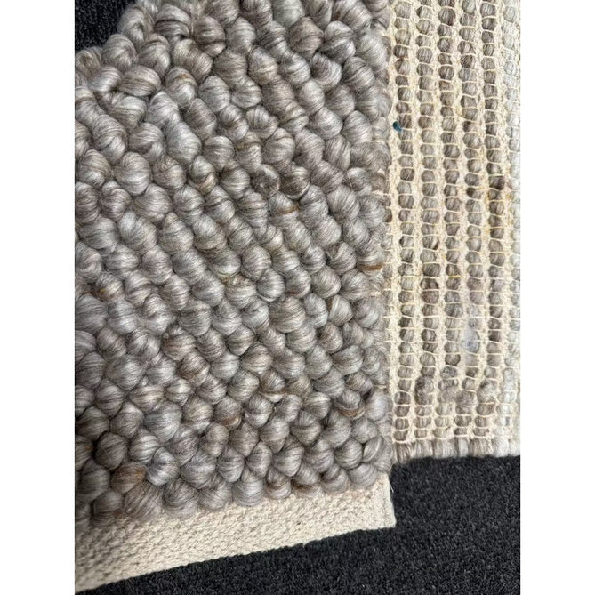 La Playa Modern Plain Mottled Beaded Pebble Hand Woven Textured Wool Flat-Pile Silver/Ivory Rug-Origins-Rug Love - The Most Loved Rug Store