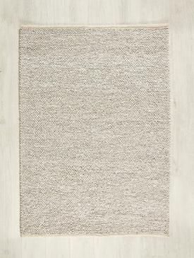 La Playa Modern Plain Mottled Beaded Pebble Hand Woven Textured Wool Flat-Pile Silver/Charcoal Grey/vory Rug