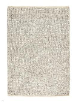 La Playa Modern Plain Mottled Beaded Pebble Hand Woven Textured Wool Flat-Pile Silver/Charcoal Grey/vory Rug