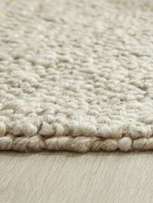 La Playa Modern Plain Mottled Beaded Pebble Hand Woven Textured Wool Flat-Pile Silver/Charcoal Grey/vory Rug