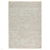 La Playa Modern Plain Mottled Beaded Pebble Hand Woven Textured Wool Flat-Pile Silver/Ivory Rug 120x170cm