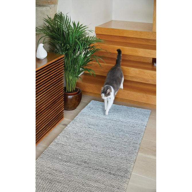 La Playa Modern Plain Mottled Beaded Pebble Hand Woven Textured Wool Looped Pile Silver/Charcoal Grey/vory Rug-Origins-Rug Love - The Most Loved Rug Store