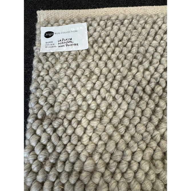 La Playa Modern Plain Mottled Beaded Pebble Hand Woven Textured Wool Looped Pile Silver/Charcoal Grey/vory Rug-Origins-Rug Love - The Most Loved Rug Store
