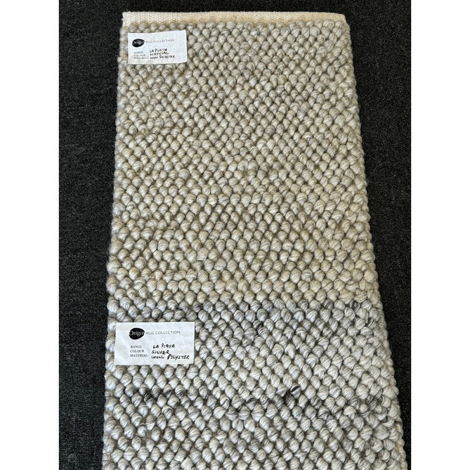 La Playa Modern Plain Mottled Beaded Pebble Hand Woven Textured Wool Looped Pile Silver/Charcoal Grey/vory Rug-Origins-Rug Love - The Most Loved Rug Store