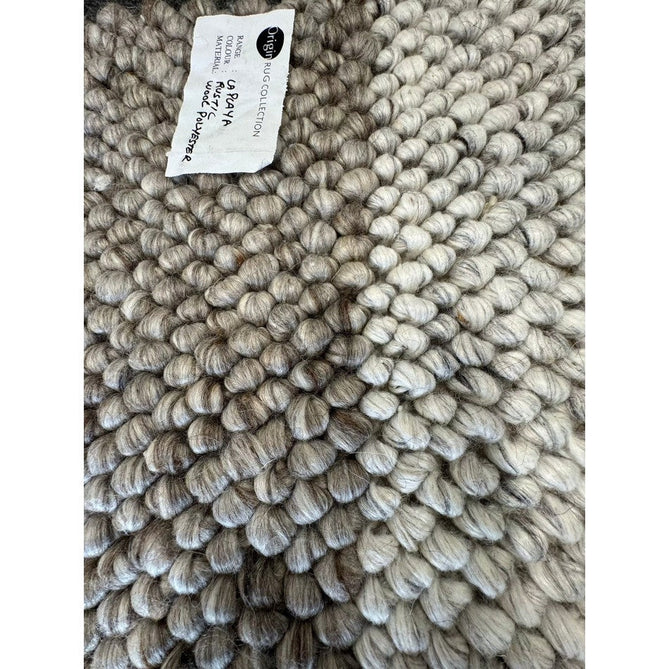 La Playa Modern Plain Mottled Beaded Pebble Hand Woven Textured Wool Looped Pile Silver/Charcoal Grey/vory Rug-Origins-Rug Love - The Most Loved Rug Store
