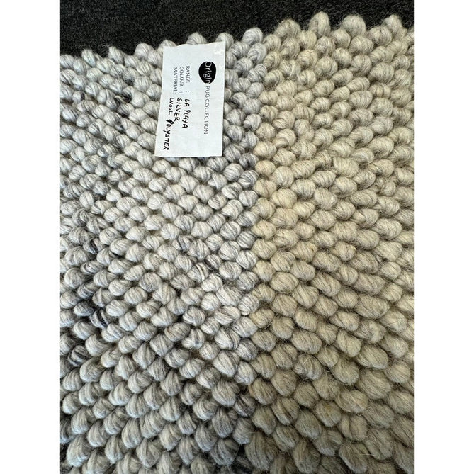 La Playa Modern Plain Mottled Beaded Pebble Hand Woven Textured Wool Looped Pile Silver/Charcoal Grey/vory Rug-Origins-Rug Love - The Most Loved Rug Store