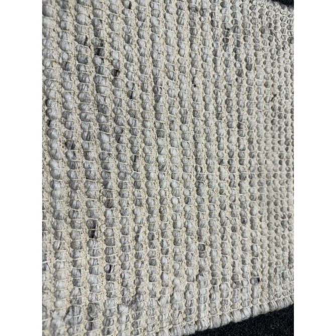 La Playa Modern Plain Mottled Beaded Pebble Hand Woven Textured Wool Looped Pile Silver/Charcoal Grey/vory Rug-Origins-Rug Love - The Most Loved Rug Store