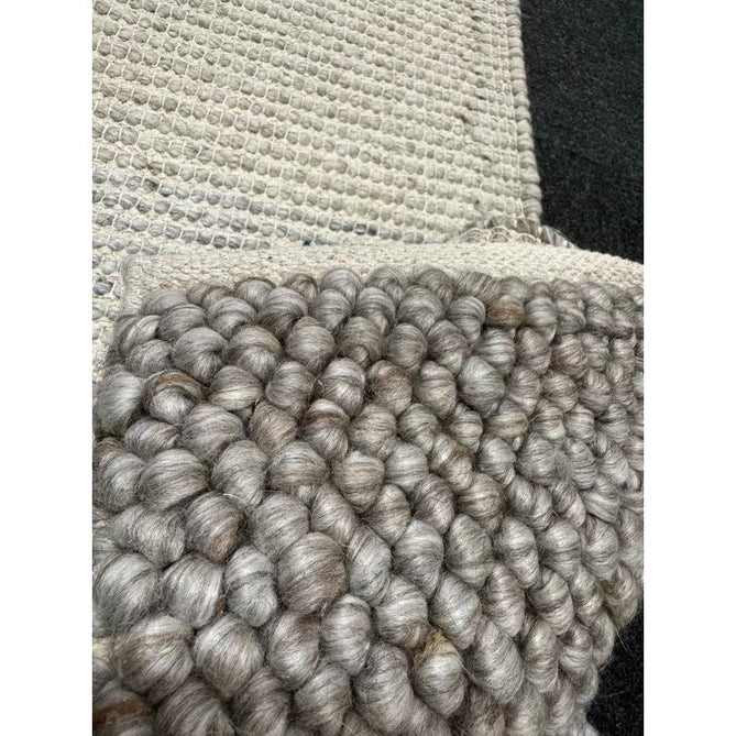 La Playa Modern Plain Mottled Beaded Pebble Hand Woven Textured Wool Looped Pile Silver/Charcoal Grey/vory Rug-Origins-Rug Love - The Most Loved Rug Store