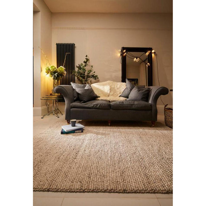 La Playa Modern Plain Mottled Beaded Pebble Hand Woven Textured Wool Looped Pile Silver/Charcoal Grey/vory Rug-Origins-Rug Love - The Most Loved Rug Store