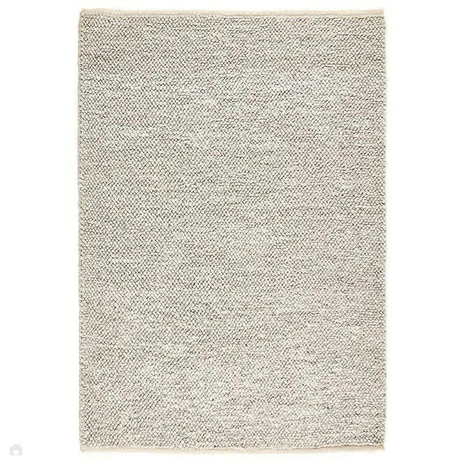La Playa Modern Plain Mottled Beaded Pebble Hand Woven Textured Wool Looped Pile Silver/Ivory Rug 120x170cm-Shop Returns-Rug Love - The Most Loved Rug Store