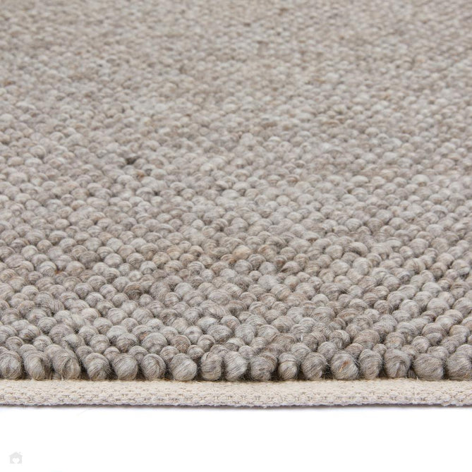 La Playa Modern Plain Mottled Beaded Pebble Hand Woven Wool Looped Pile Rustic Brown/Grey Rug