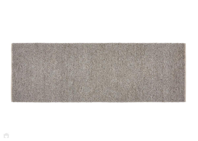 La Playa Modern Plain Mottled Beaded Pebble Hand Woven Wool Looped Pile Rustic Brown/Grey Rug