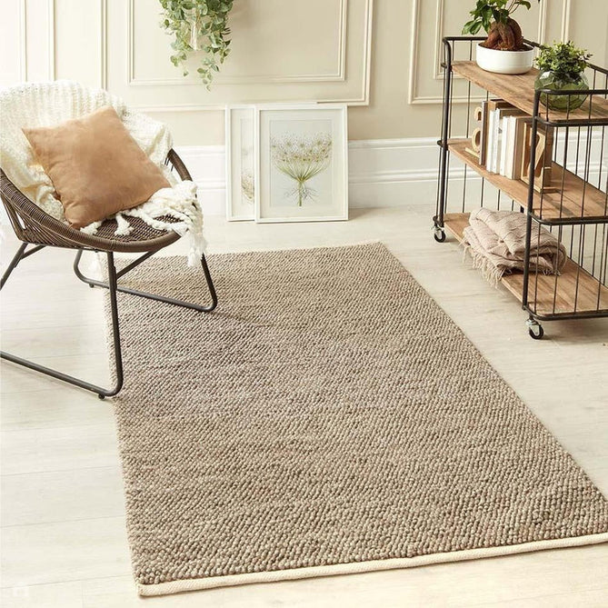 La Playa Modern Plain Mottled Beaded Pebble Hand Woven Wool Looped Pile Rustic Brown/Grey Rug-Origins-Rug Love - The Most Loved Rug Store