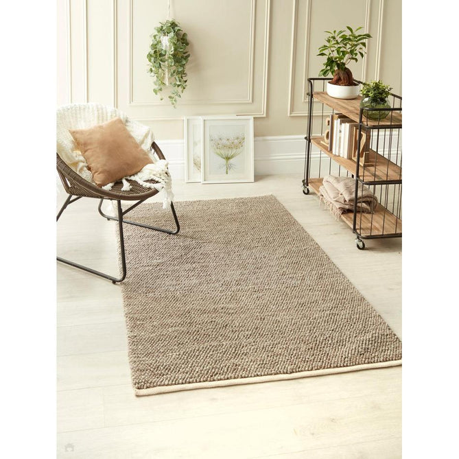 La Playa Modern Plain Mottled Beaded Pebble Hand Woven Wool Looped Pile Rustic Brown/Grey Rug-Origins-Rug Love - The Most Loved Rug Store