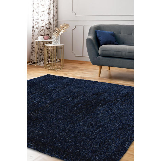 Lagom Shaggy Navy Rug-Melrose-Rug Love - The Most Loved Rug Store