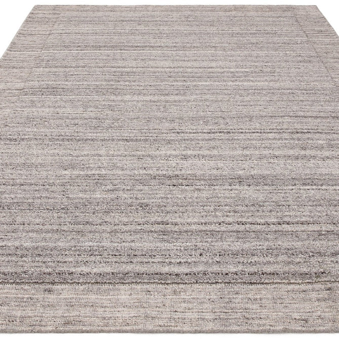 Larson Modern Plain Hi-Low Border Hand-Woven Textured Looped Wool Low Short Pile Charcoal Grey Rug-Asiatic Carpets-Rug Love - The Most Loved Rug Store