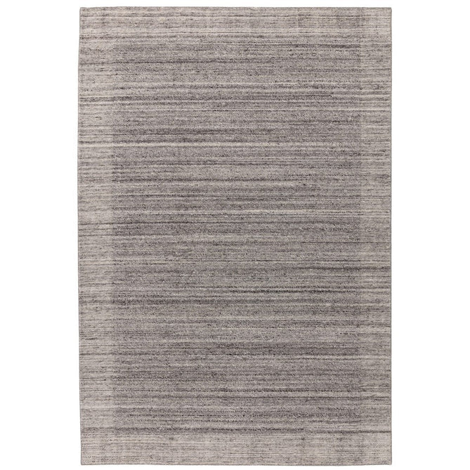 Larson Modern Plain Hi-Low Border Hand-Woven Textured Looped Wool Low Short Pile Charcoal Grey Rug-Asiatic Carpets-Rug Love - The Most Loved Rug Store