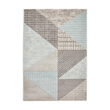 Catherine Lansfield Larsson Geo Modern Abstract Durable Easy-Care Carved High Density Polyproplyene Blue/Grey Rug